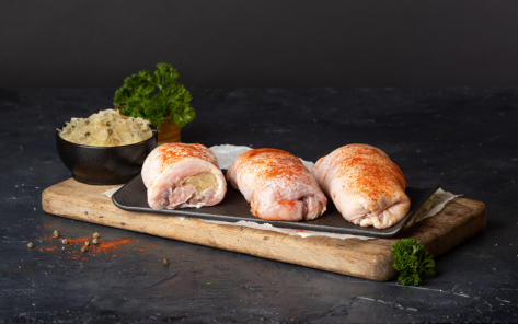 Chicken roll with sauerkraut sous vide